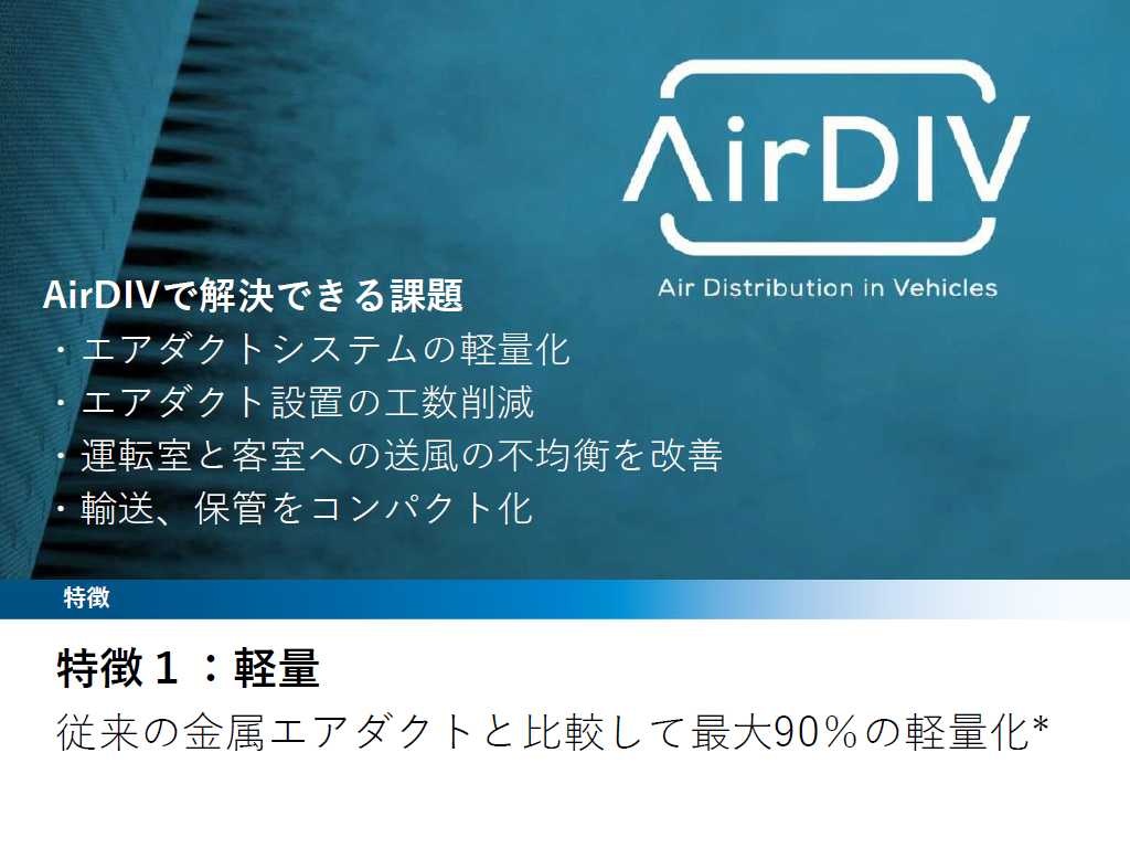 軽量繊維製エアダクトAir DIV